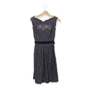 Watters & Watters Grey Camellia Lace Dress
